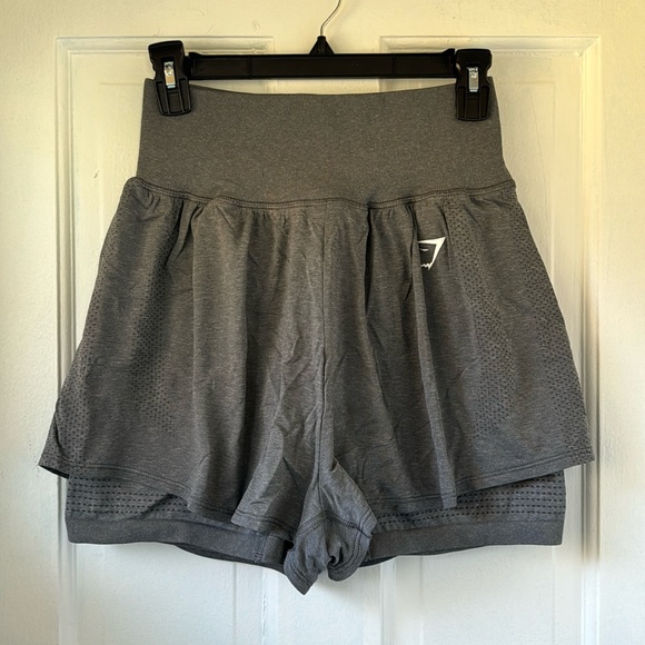 Gymshark Flowy Shorts with Build In Compression Shorts - Picture 1 of 4